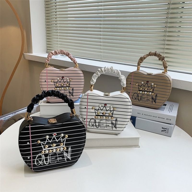 2021 New Box Bag Chain Messenger Bag Crown Bag Handbag Vertical Small Square Bag