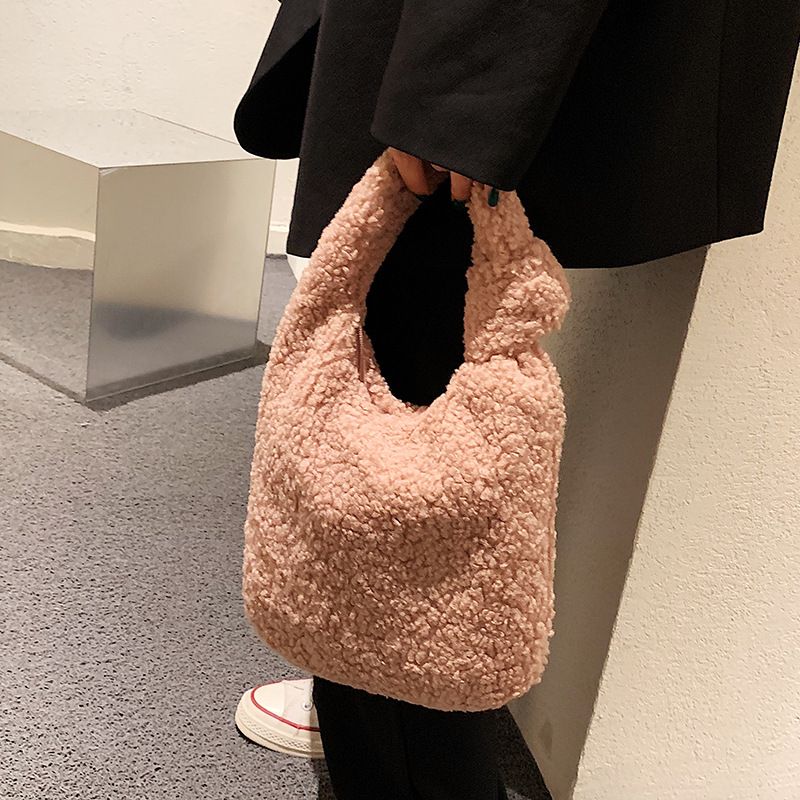Autumn And Winter Plush Bag New Bag Handbag Wild Plush Bucket Bag
