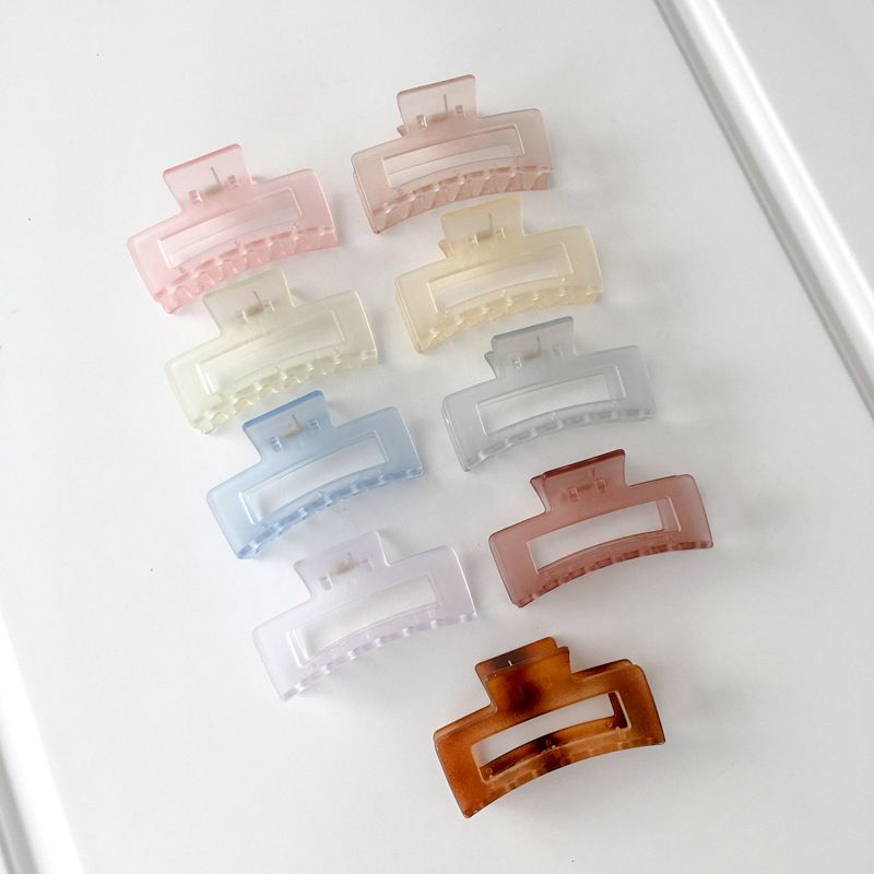 Korean Version Of The Jelly Color Female Clip Square Matte Simple Hairpin Small Fresh Female Square Shark Clip