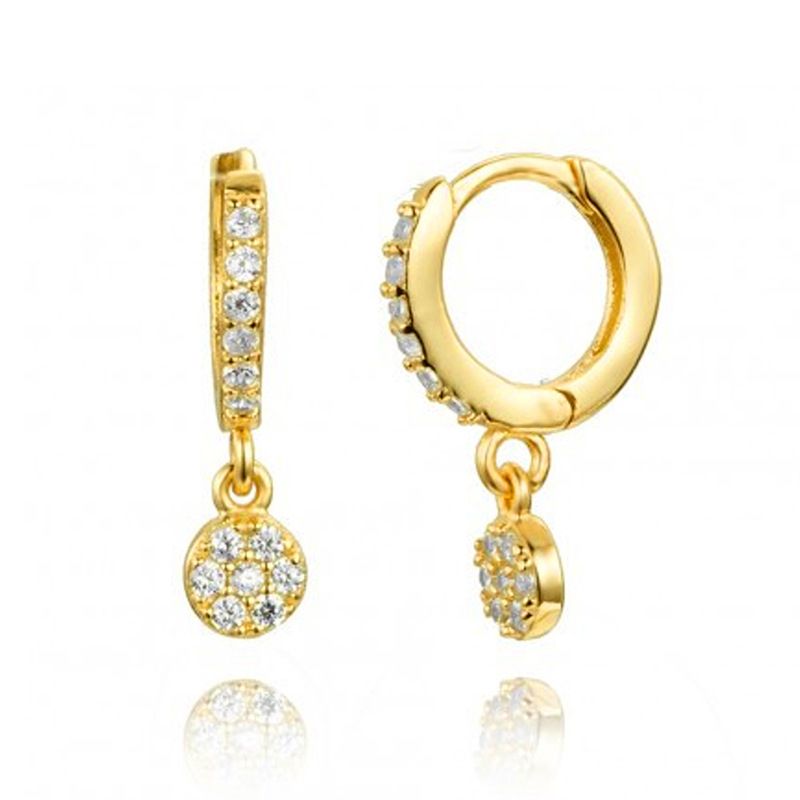 Europäische Und Amerikanische Leichte Luxus Neue S925 Silberne Nadel Kreis Diamant Ohrringe Weibliche Persönlichkeit All-match Mode Ohrringe Ohrringe Ohrringe