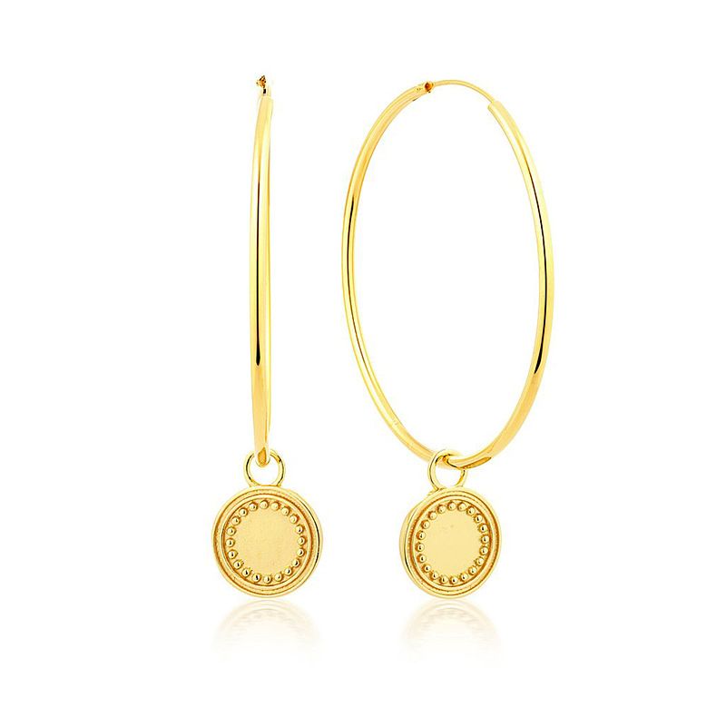 Europäischer Und Amerikanischer Stil S925 Silberne Nadel Damen Mode Kreis Gold Silber Große Ohrringe Runde Ohrringe Damenmode Schmuck