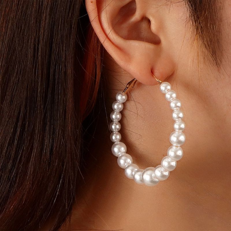 Boucles D&#39;oreilles En Perles Géométriques Européennes Et Américaines Simple Grande Boucle D&#39;oreille