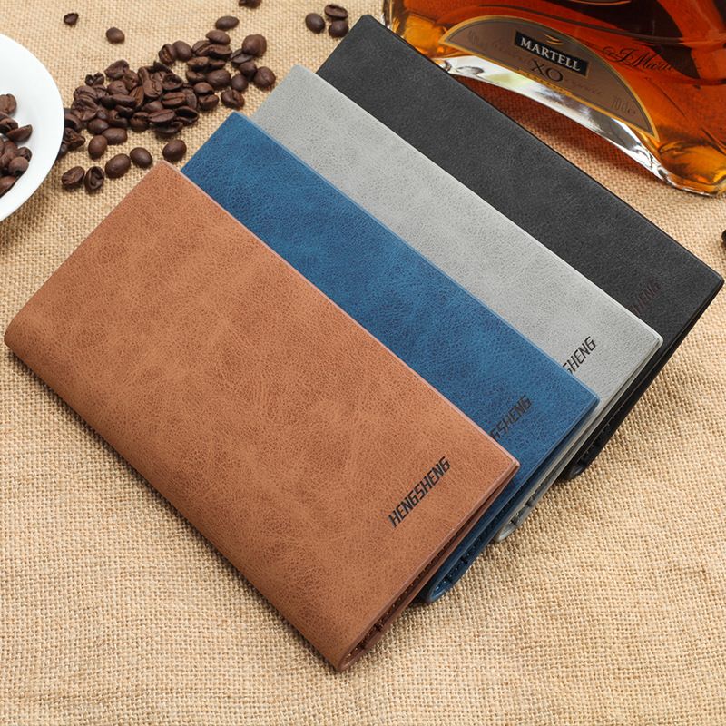 Men's Wallet Long Retro Thin Frosted Soft Wallet Fashion Wallet