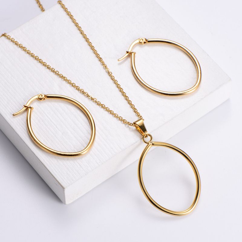 Stainless Steel 18K Gold Plated Simple Style Plating U Shape