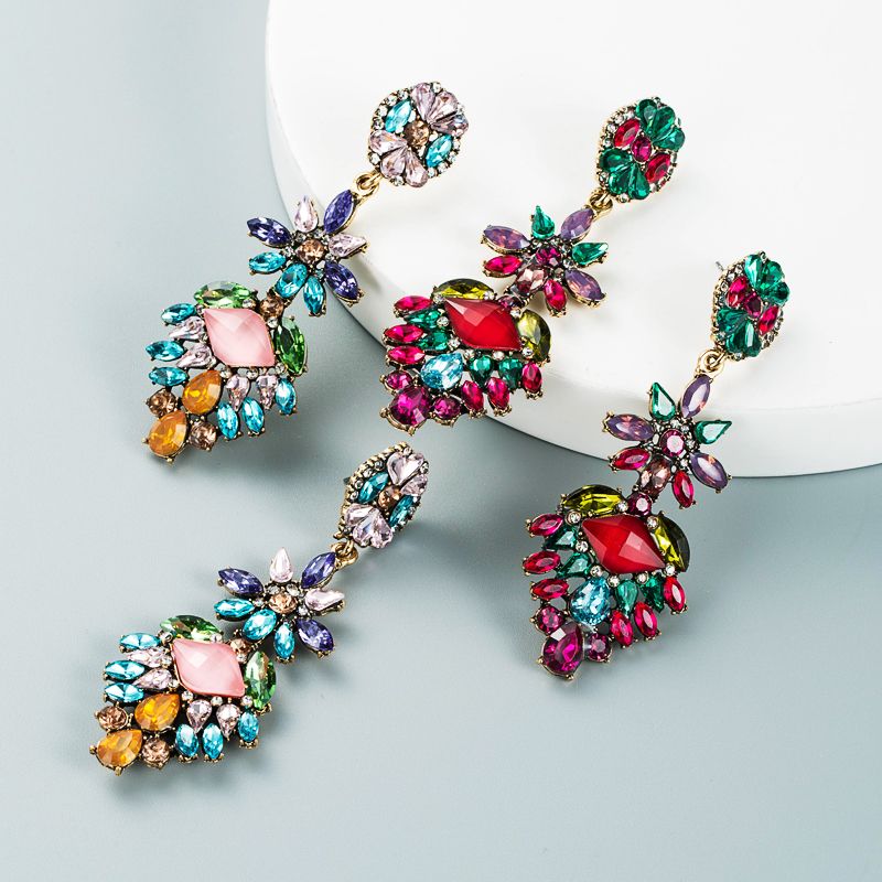 Pendientes De Diamantes De Colores De Moda Joyería De Estilo Étnico Bohemio Creativo Al Por Mayor