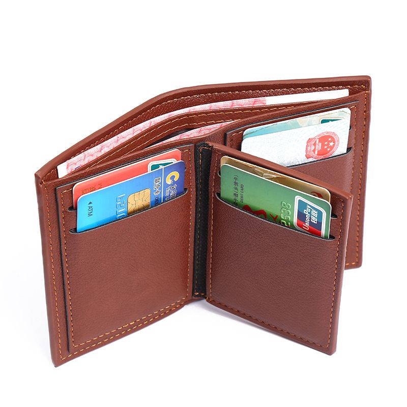 Men's Short Leather Wallet Wallet Men Cross-border Wallet Zipper Leisure Multi-card Position Dollar Clip