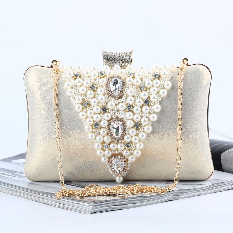Cross-border Luxury Pearl Embroidery Dinner Bag Women's Evening Bag Party Clutch Popular Rhinestone Banquet Bag Factory Direct Sales
