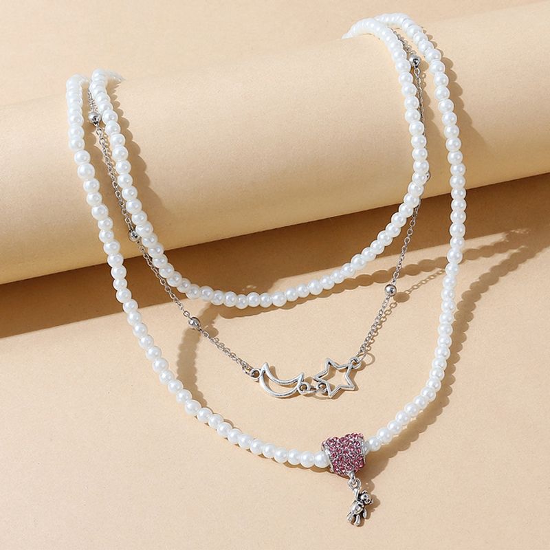 Korean Version Of Creative Fashion Wild Star Moon Pearl Necklace