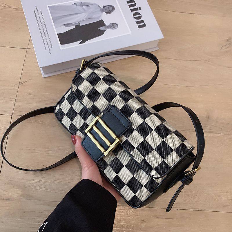 Autumn And Winter Niche Checkerboard Messenger Bag Fashion Small Square Bag