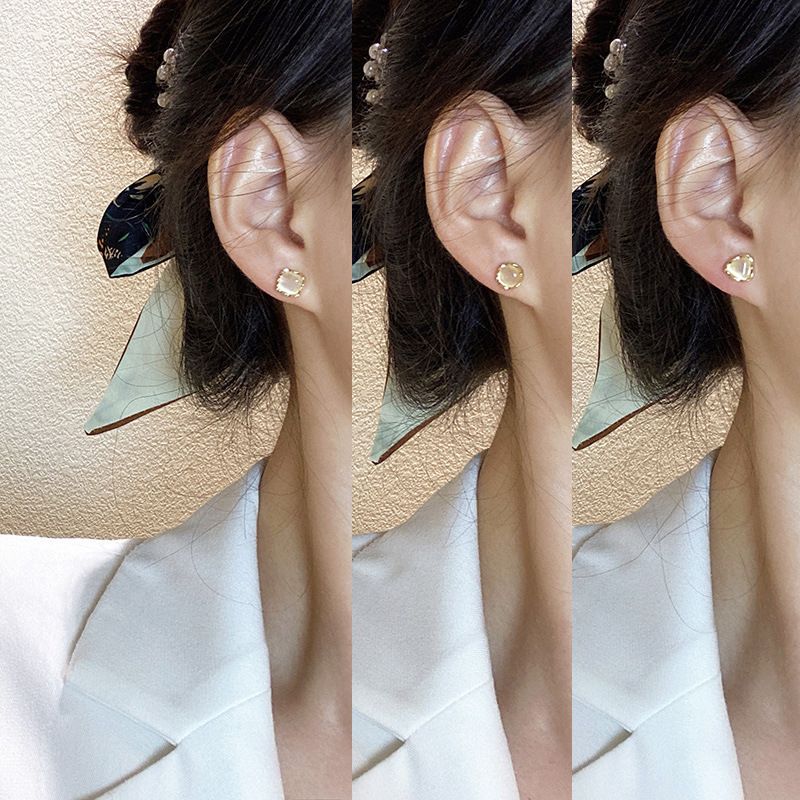 Three Pairs Of Opal Earrings 2021 New Trendy Earrings Simple Set Temperament Earrings