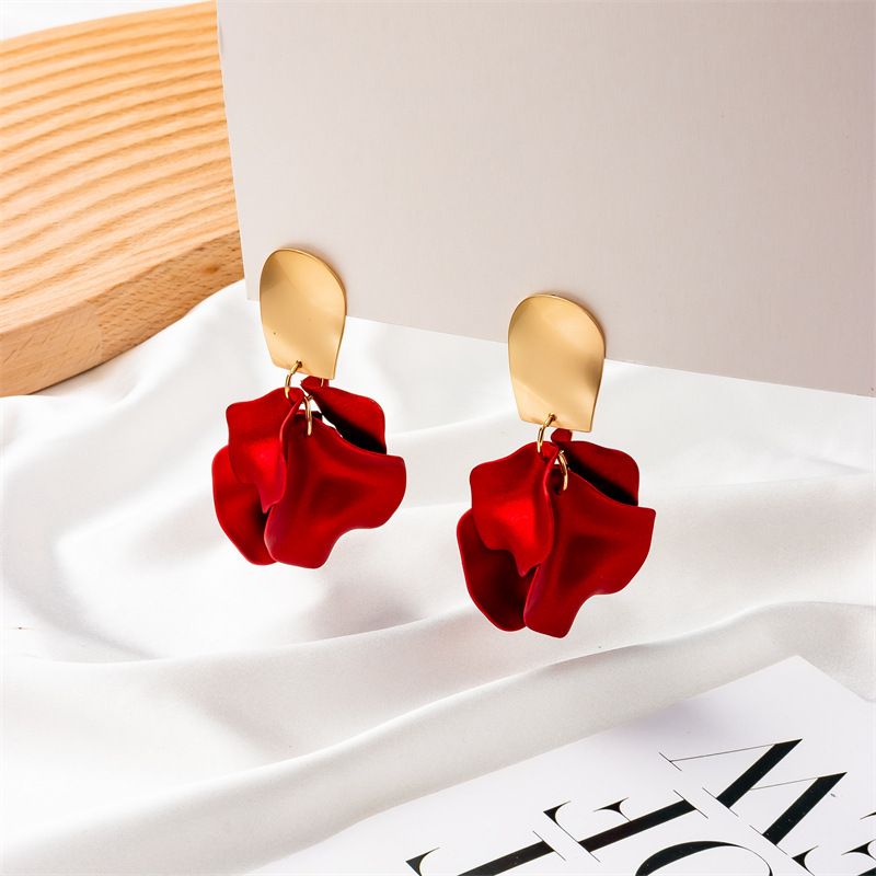 Fashion Multi-color Petal Leaf Earrings Wholesale