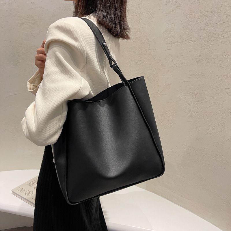 Large Pu Leather Streetwear Bucket Bag