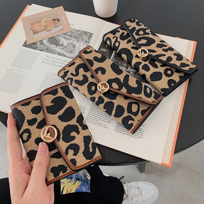 Leopard Print Retro Wallet Female Short New Printed Coin Purse Multi-card Card Bag Wholesale