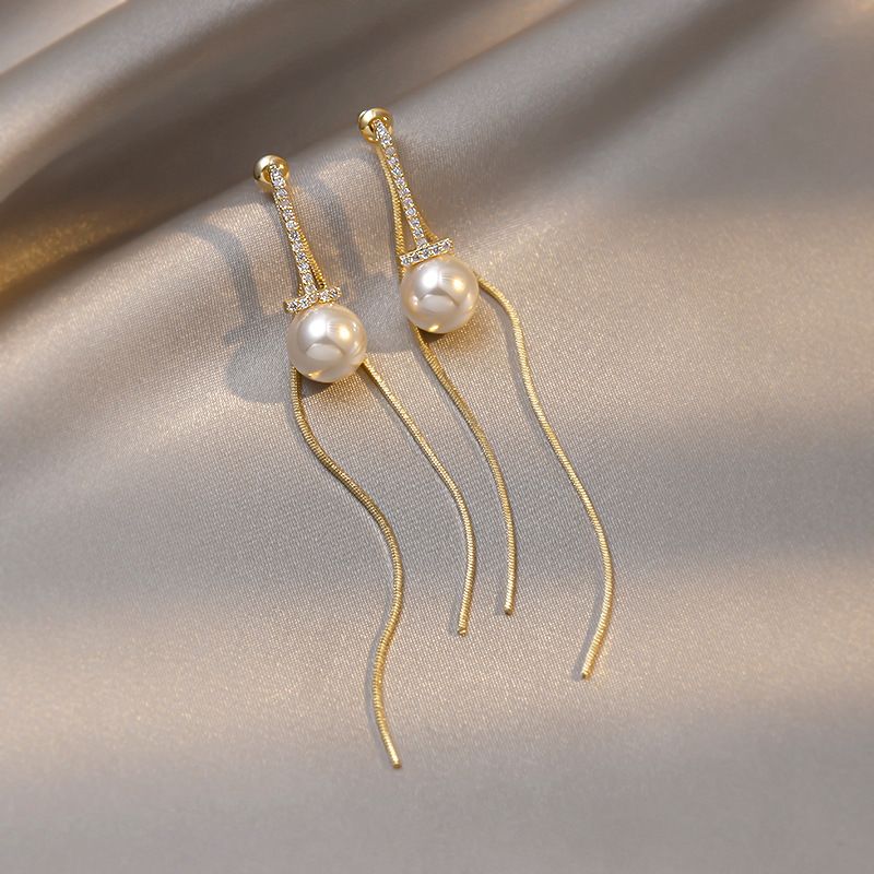 Boucle D&#39;oreille De Tempérament De Nouvelle Mode De Perle Longue De Gland Coréen