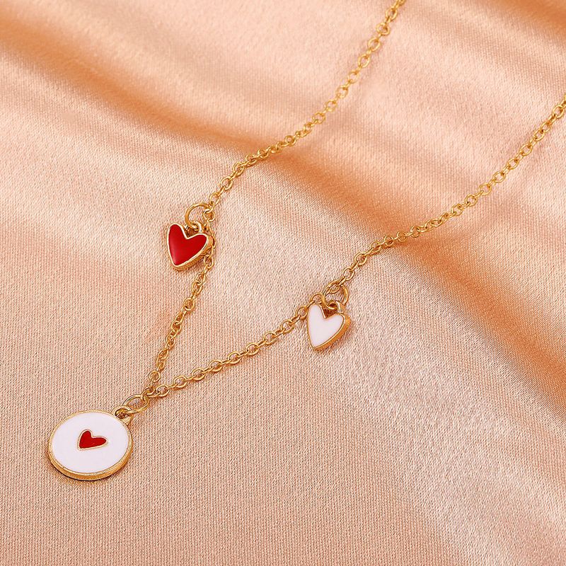 Fashion Simple Two-color Dripping Love Sweater Chain Creative Clavicle Chain Jewelry
