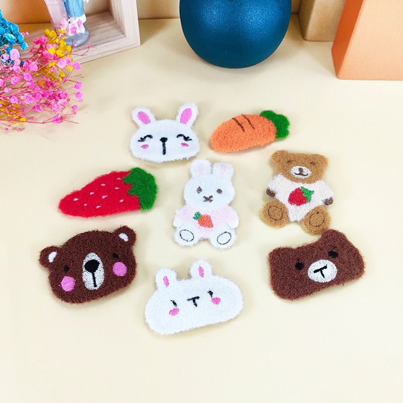 Cute Bear Rabbit Hairpin Embroidery Plush Bb Clip Children's Headdress Wholesale