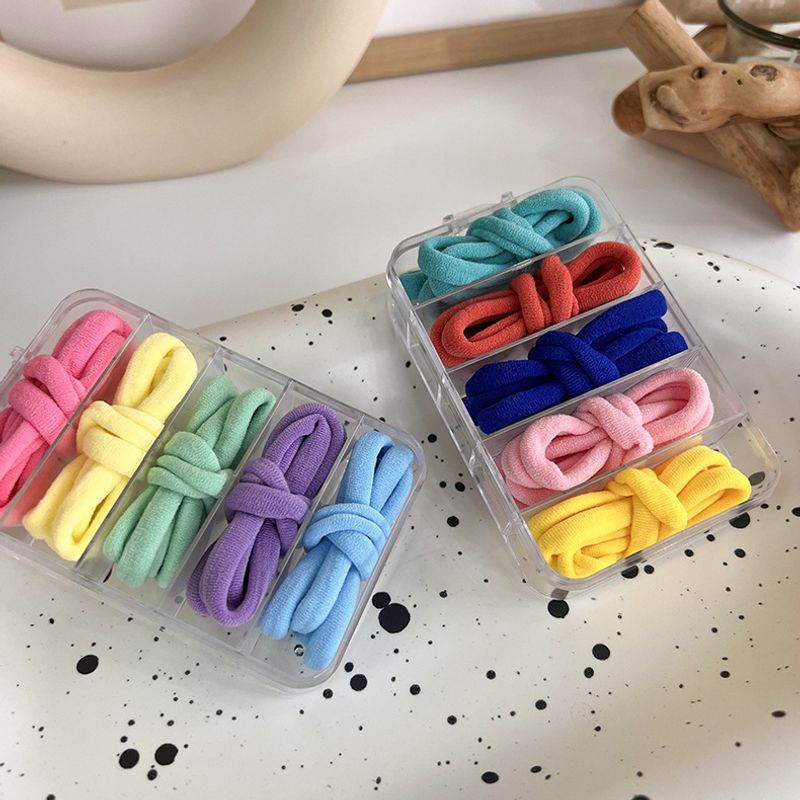 25 Sets Of Color Hair Rope Strong Elasticity Head Rope Candy Color Hair Tie Basic Rubber Band Leather Case Girl Japanese And Korean Hair Accessories