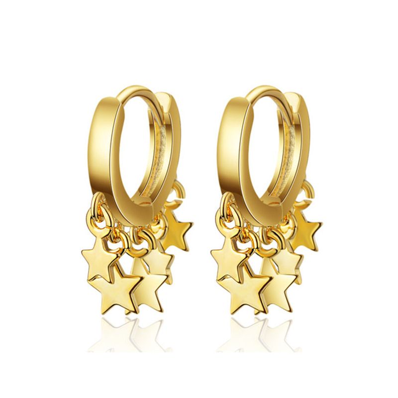 Personnalité De Tempérament Coréen Boucles D&#39;oreilles Étoiles Sauvages Mode Boucles D&#39;oreilles Simples Bijoux D&#39;oreille