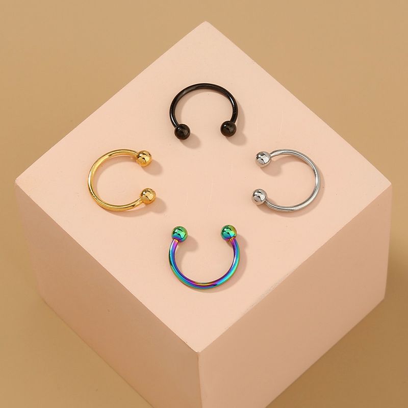 مزيج مجموعة الأنف خاتم الأنف المسامير متعددة اللون C على شكل بسيط شخصية مجوهرات