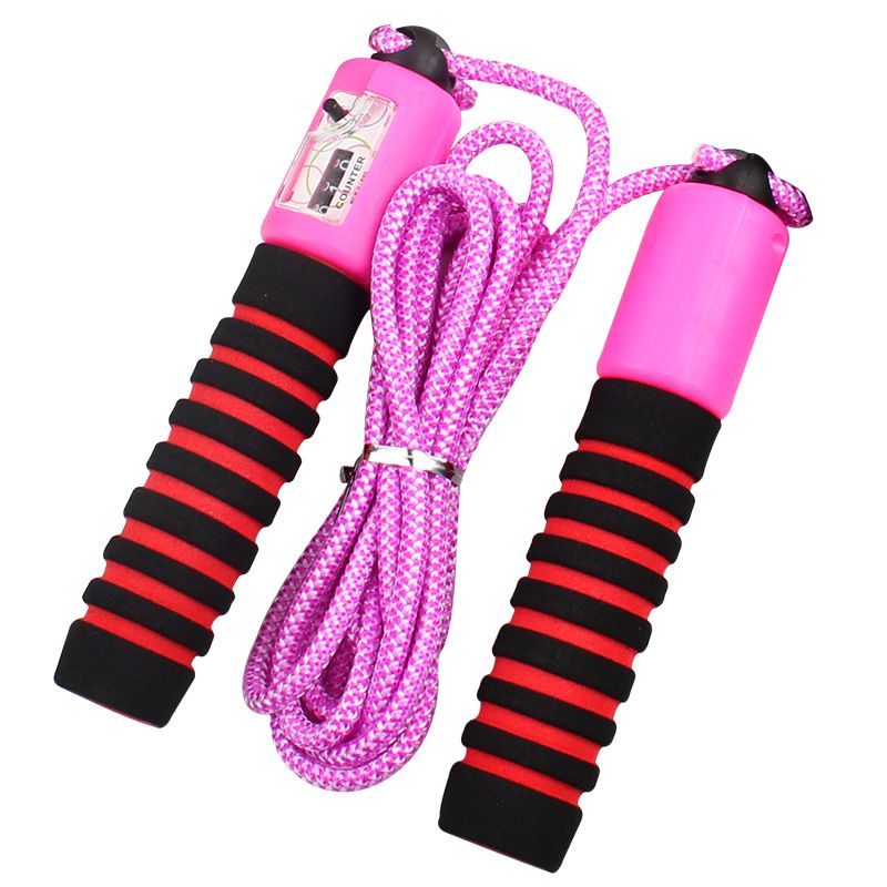 New Skipping Rope Wholesale Color Cotton Glue Skipping Student Automatic Counting Rope Sponge Handle
