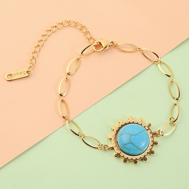 Titanium Steel Bracelets Fashion Sun Turquoise Bracelet Accessories