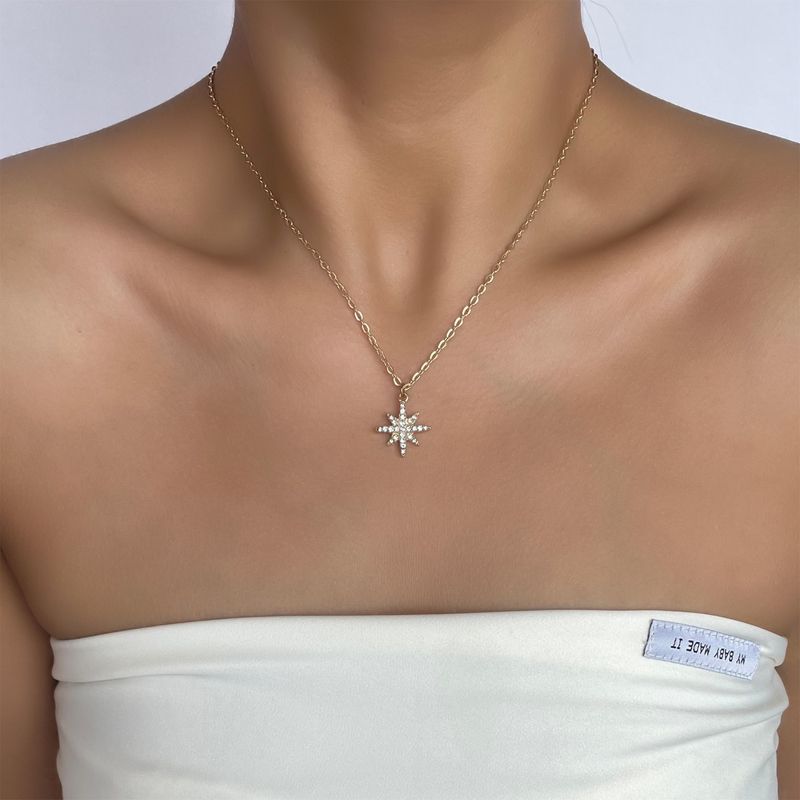 Collier Simple Étoile En Strass