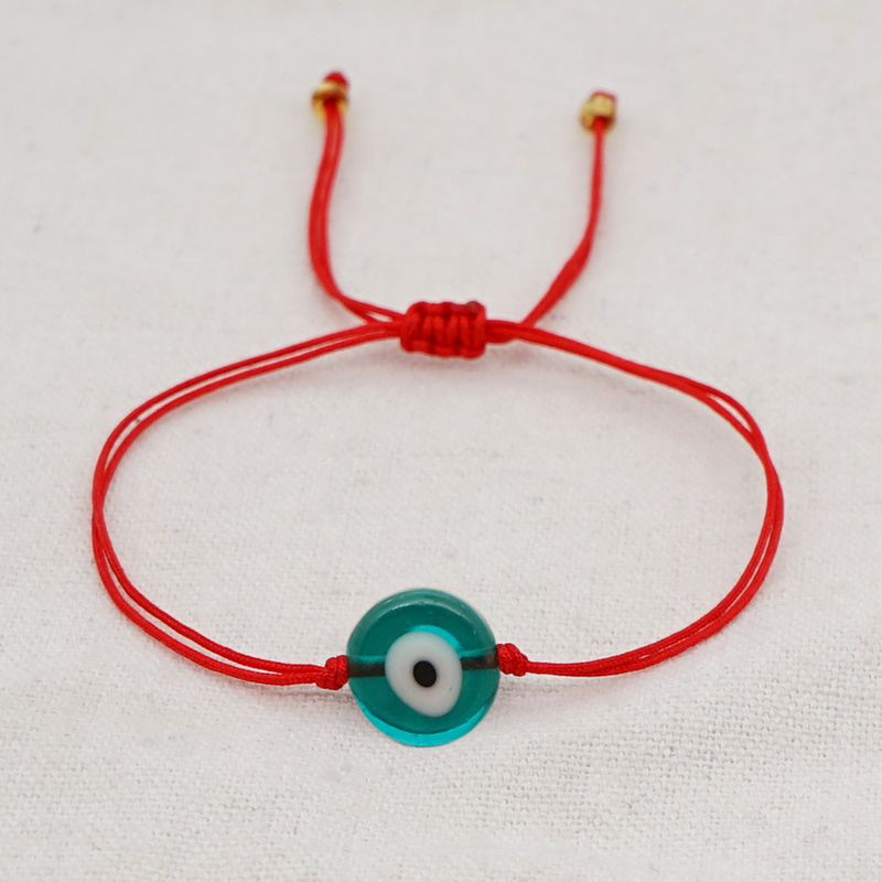 European And American Flat Glass Eye Beads Hand-woven Flat Knot Bracelet