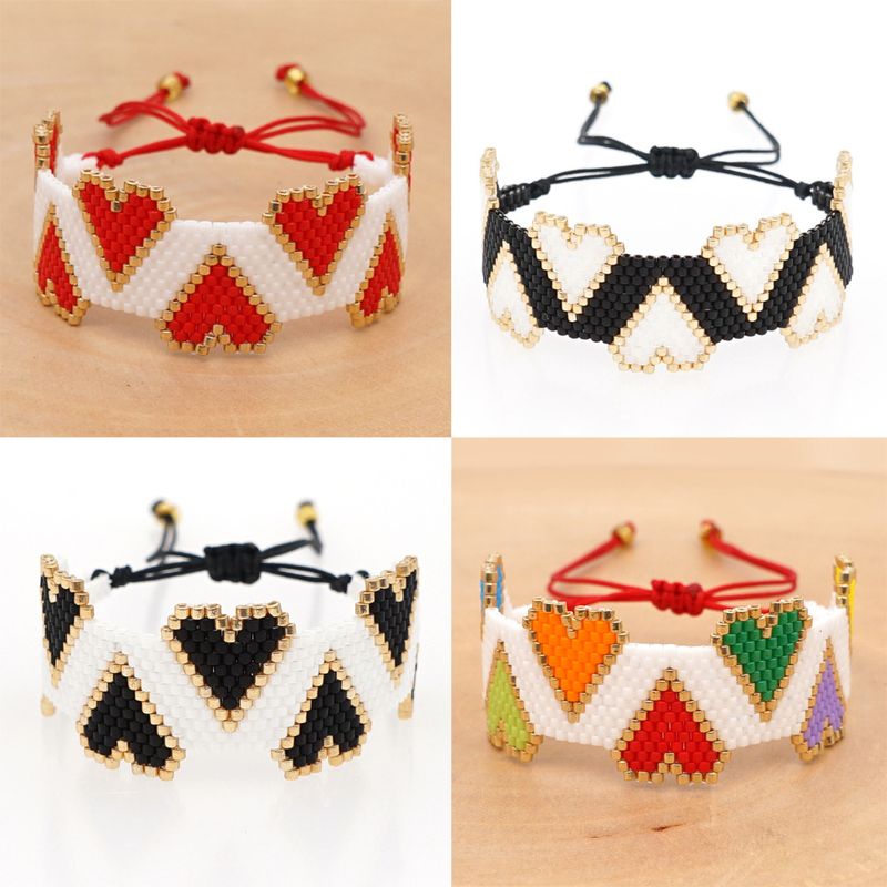 Bohemian Simple Heart Jewelry Miyuki Rice Bead Bracelet Wholesale