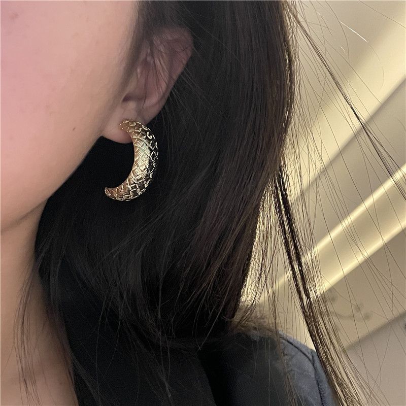 C Shape Plating Alloy No Inlaid Earrings