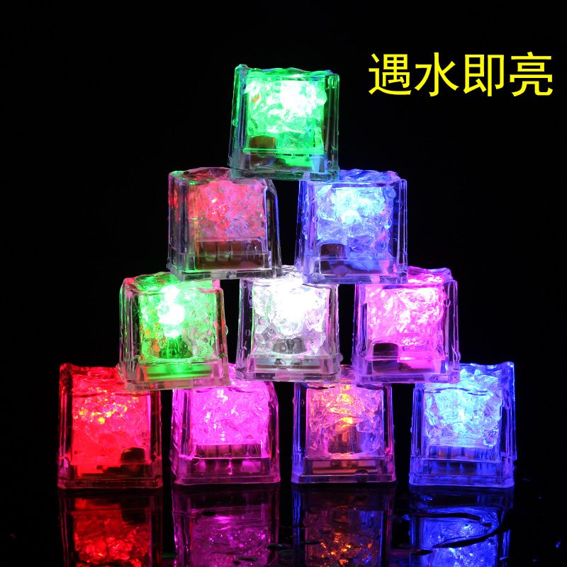 Lumineux Glace/coloré Tactile Petit Induction Lampe De Nuit/led Ice Cubes D'eau Rougeoyant Nuit Lumières Flash