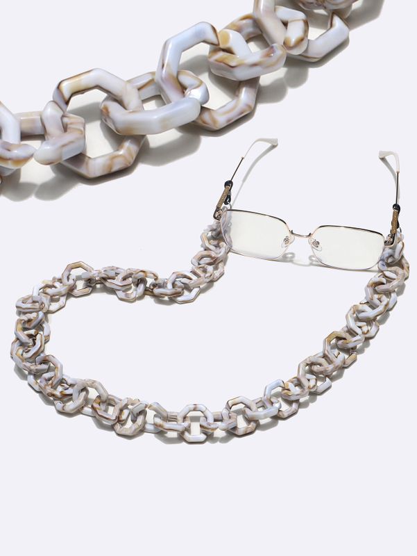 Fashion Polygonal Acrylic Shell Pattern Concave Shape Mask Chain Glasses Chain