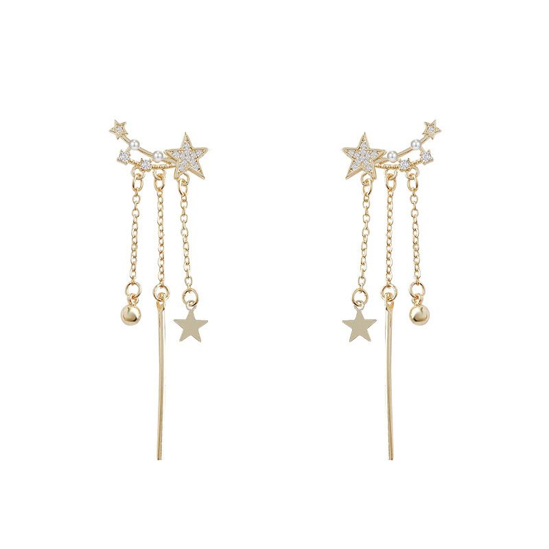 Retro Earrings Temperament Long Tassel Star Earrings New Trendy Earrings