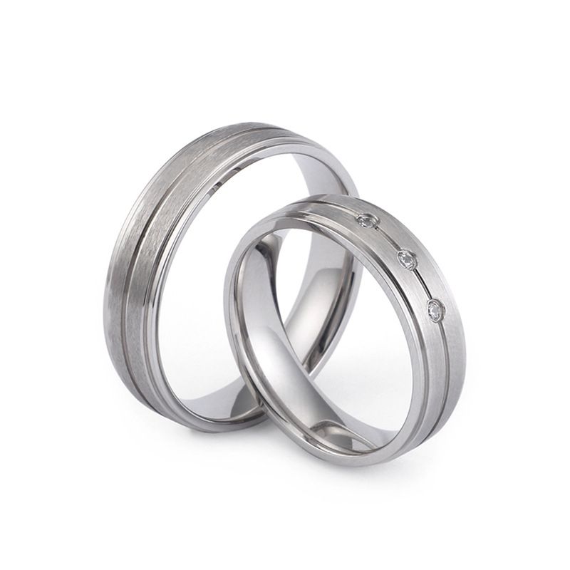 European And American Simple Jewelry Stainless Steel Matte Rings Creative Couple Rings