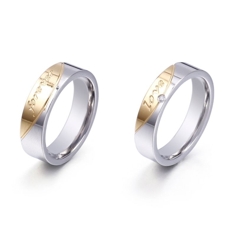 Europäische Und Amerikanische Grenz Überschreitende Mode Titan Stahl Ring Für Immer Liebe Edelstahl Paar Ring Schmuck