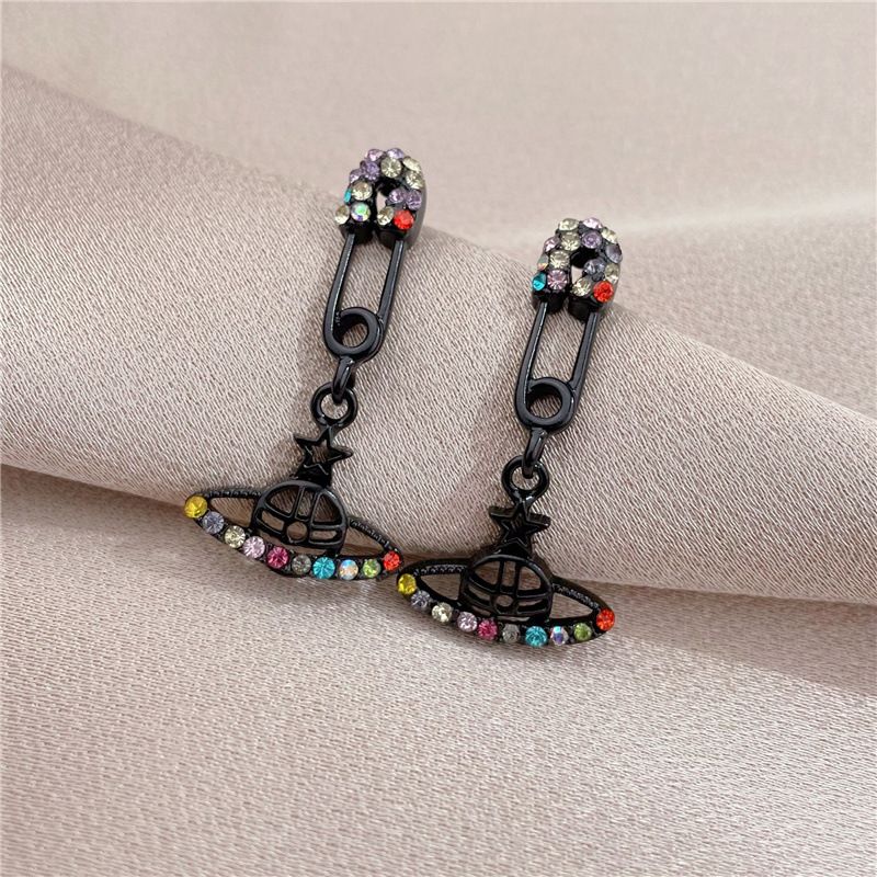 Version Coréenne Des Nouvelles Boucles D&#39;oreilles Simples De L&#39;univers Du Ciel Étoilé Boucles D&#39;oreilles Tempérament Personnalité Petites Boucles D&#39;oreilles En Argent