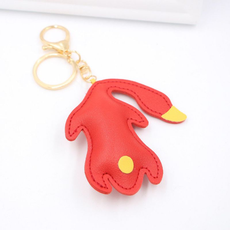 Beijing Roast Duck Pu Leather Keychain Pendant Creative Sauce Board Duck Car Keychain Cute Pendant Personalized Gift