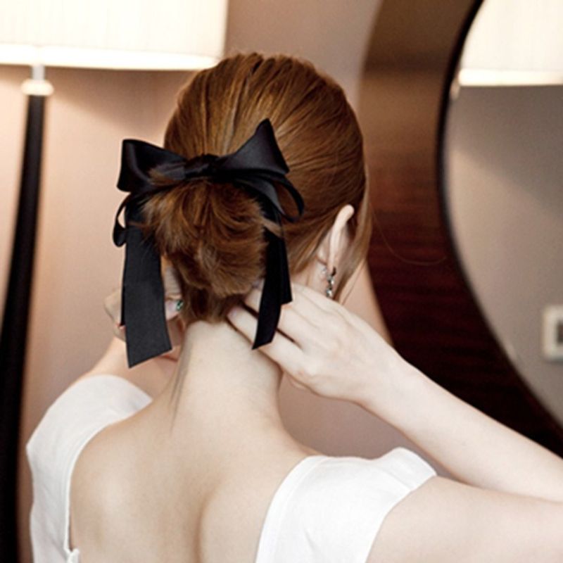 Korea Hair Accessories Hairpin Elegant Ribbon Bow Hairpin Hairpin Head Flower Korean Hair Accessories Headdress