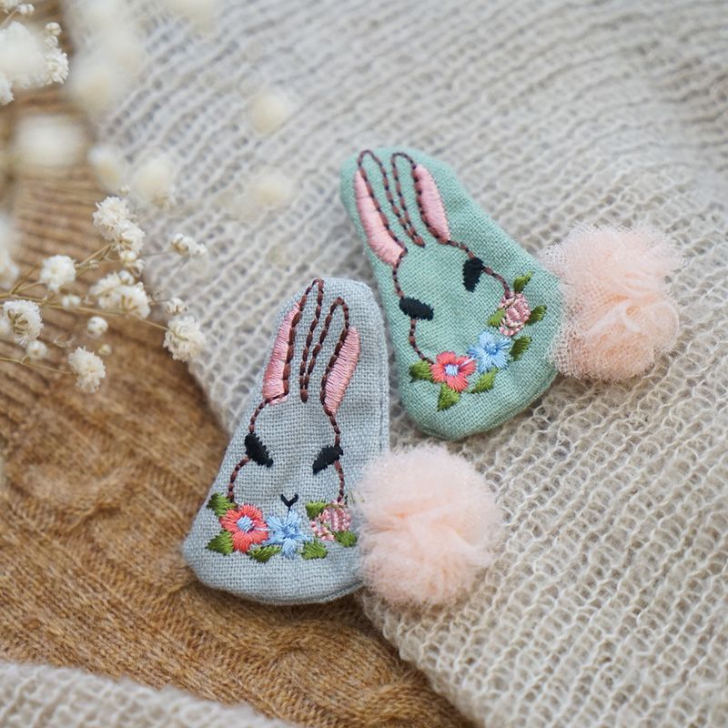 Korea Cloth Art Embroidery Rabbit Brooch Pin Japanese Cute Cartoon Animal Children Brooch Brooch