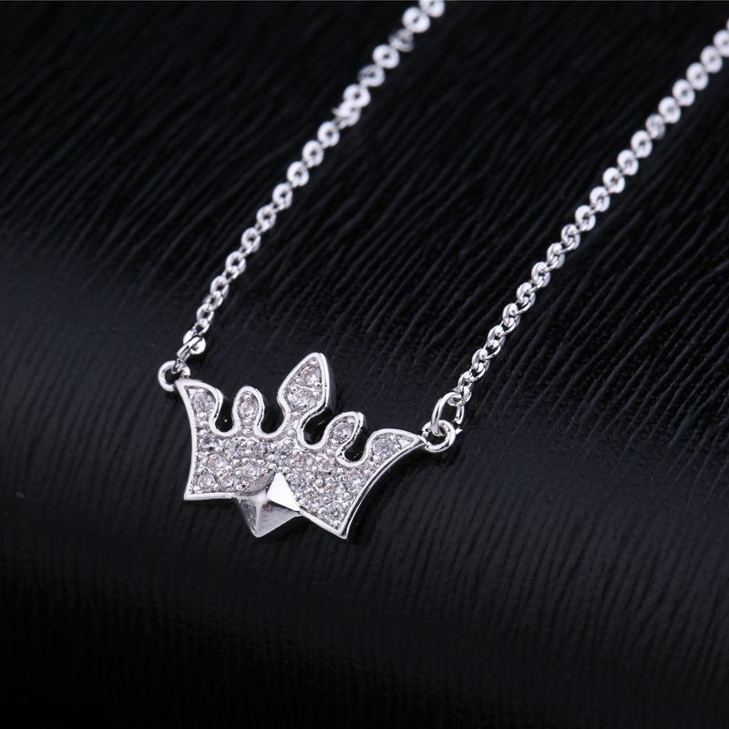 Tendencia De La Moda Coreana Collar De Corona Con Micro Incrustaciones De Circonita De Diamantes Completos