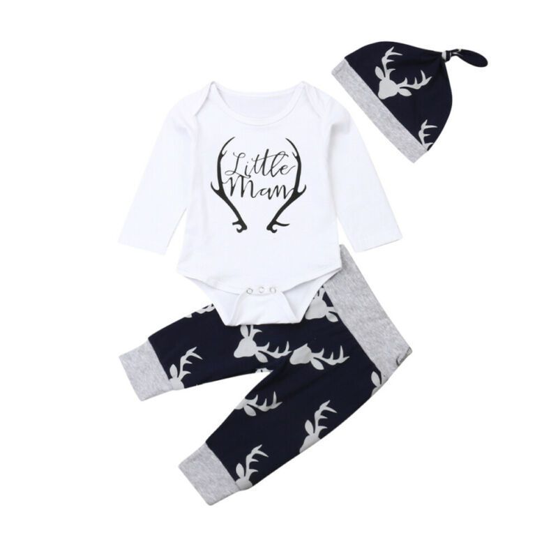 Baby Frühlings-und Herbst Kleidungs Anzug Mode Brief Langarm-strick Hose Männliches Baby 3-teiliges Set  Großhandel