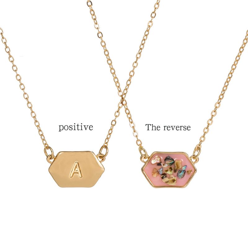 Best Seller In Europe And America Ins Simple Style Color Paint Diamond Pendant Necklace Creative 26 English Letter Collarbone Necklace Female