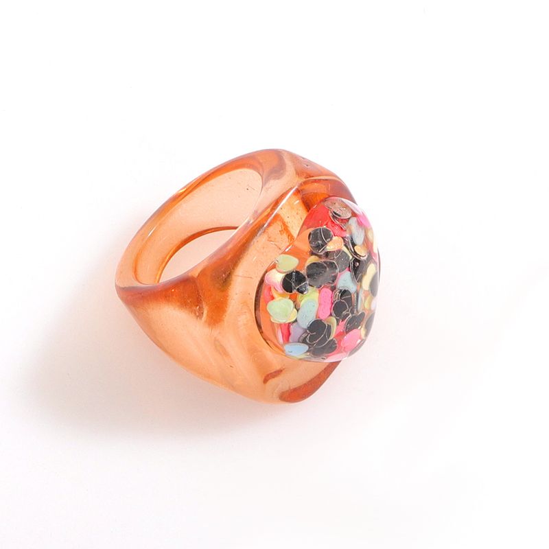 Korean Version Of Resin Ring Romantic Candy Color Three-dimensional Starry Love Ring