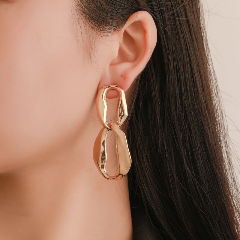 European And American Geometric Exaggeration Simple Personality Metal Earrings
