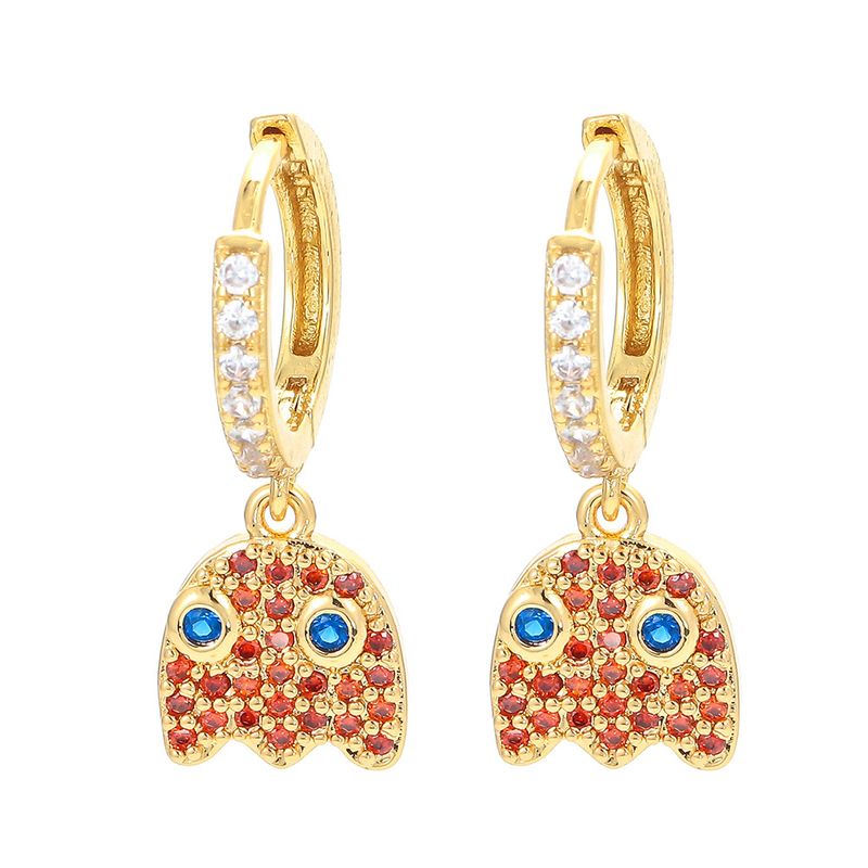 Cross-border Sold Jewelry Ear Ring Female Personality Eyes Fashion Rhinestone Earrings Micro Inlaid Zircon Ear Clip Diy Jewelry Accessories