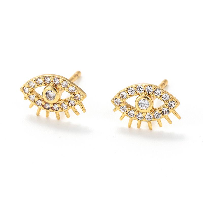 Devil's Eye Earrings Micro-inlaid Zircon Eye Earrings Style Simple And Small Earrings