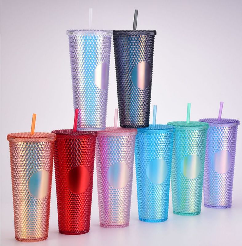 Double-layer Plastic Straw Cup Large Capacity Creative 710ml Cup Portable Cup