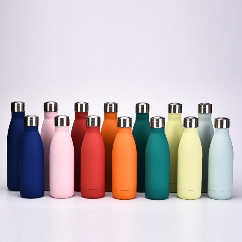 Cross-border  Stainless Steel Small Mouth Vacuum Cup Creative Glass Portable Outdoor Sports Coke Bottle