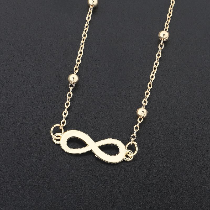 Fashion Simple Golden Number Pendant Color Preserving Bead Metal Chain Glasses Chain