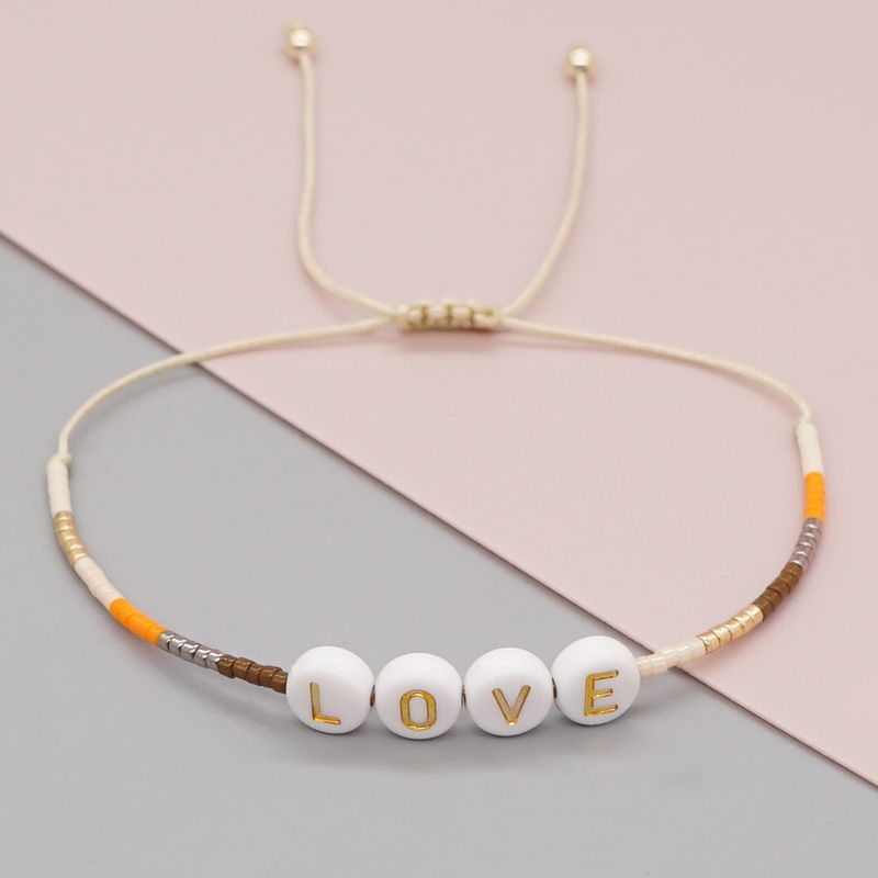 Miyuki Bead Woven Love Simple Gradient Color Couple Handmade Bracelet