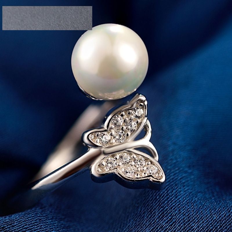 S925 Perles De Coquillage En Argent Bijoux En Perles Bague En Argent Ouverte Multi-style Bijoux Créatifs En Gros